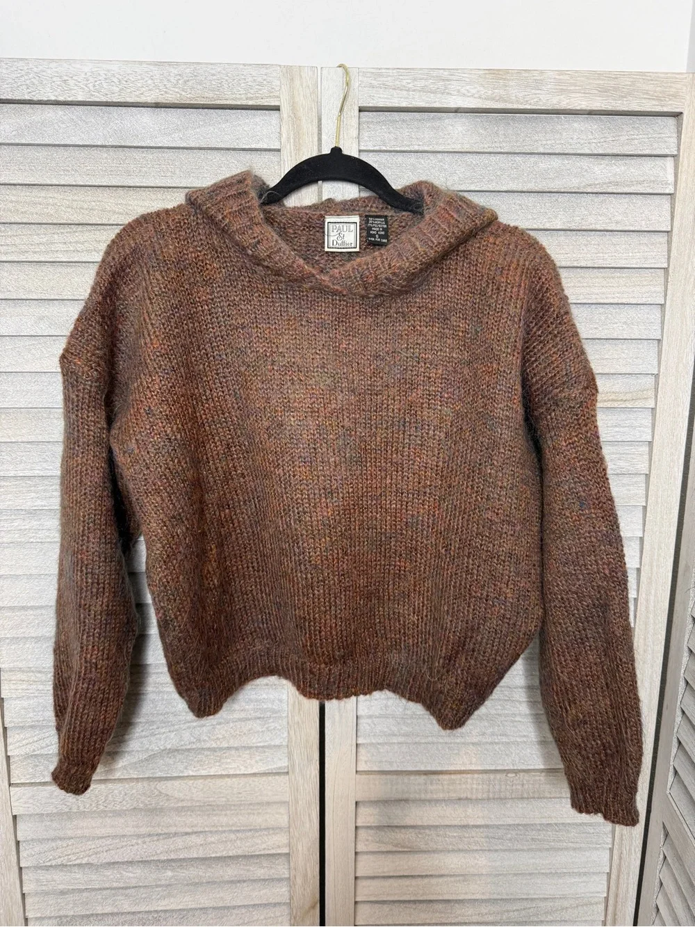 Vintage Paul Et Duffier 1990’s Mohair Hooded Crop Sweater Size Small